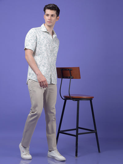 Grey Printed 100% Cotton Shirt