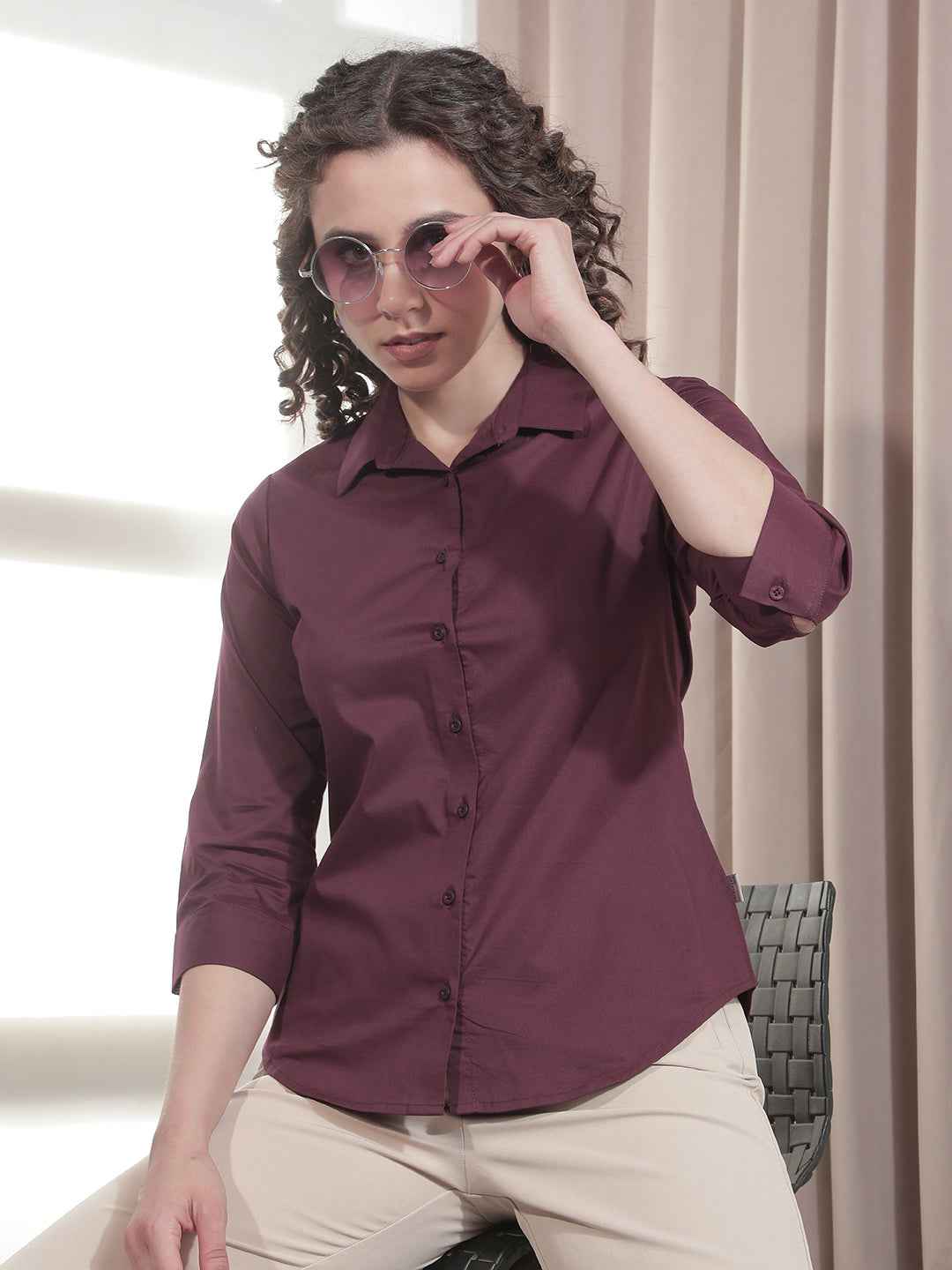 Rich Maroon Tailored Smart Shirt
