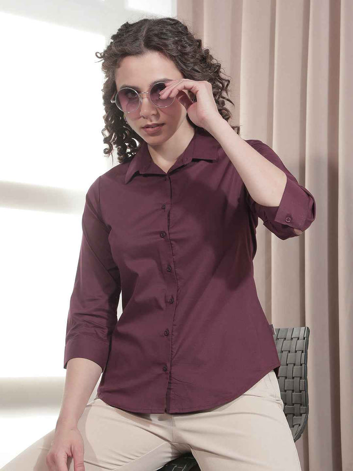 Rich Maroon Tailored Smart Shirt