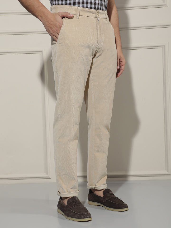 Urban Taupe Beige Corduroy Trousers