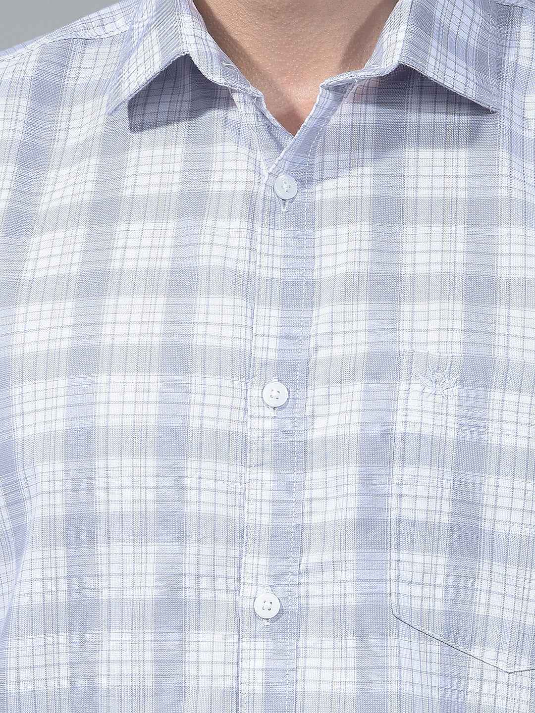 Grey Checked 100% Cotton Shirt