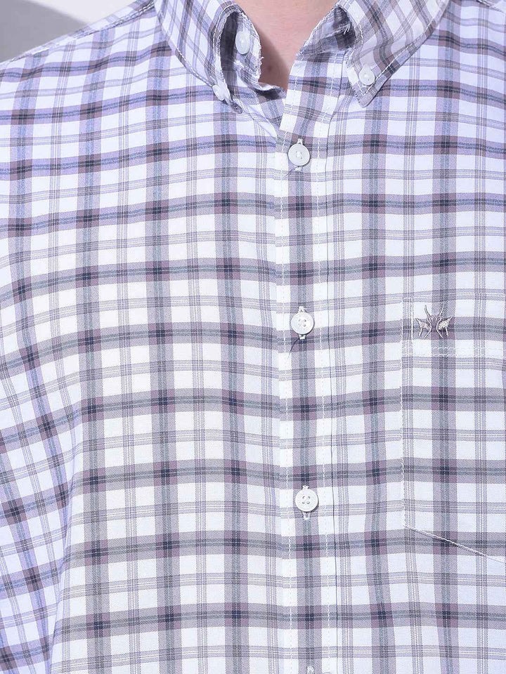 Brown Checked 100% Cotton Shirt