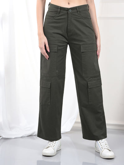 Green Cargo Baggy Trousers