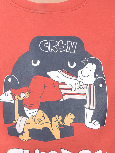 Brown Graphic Print Sweatshirt