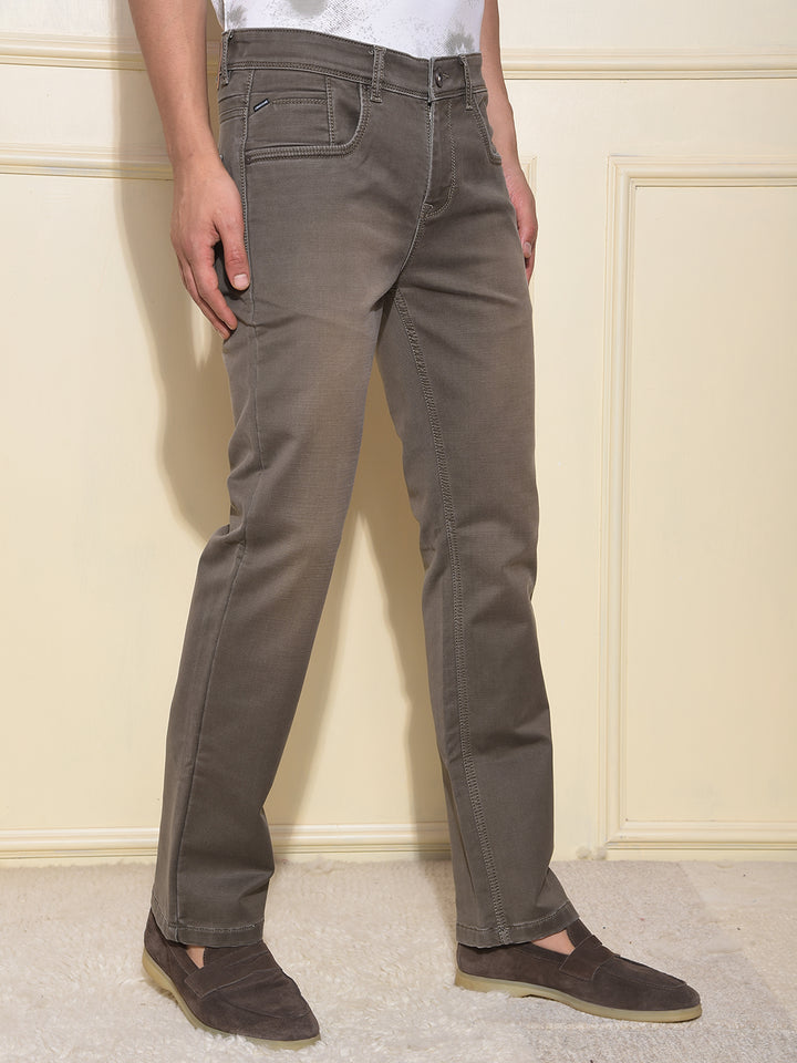 Edgy Brown Straight Jeans