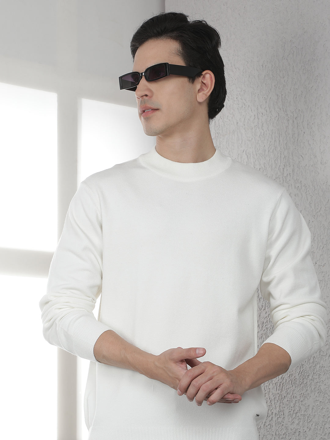 White High Neck Sweater