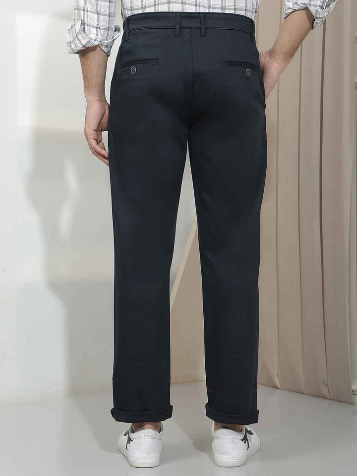 Navy Blue Straight Trousers