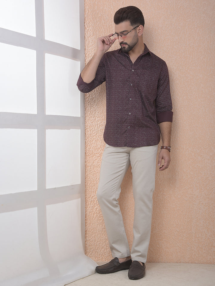 Beige Straight Trousers