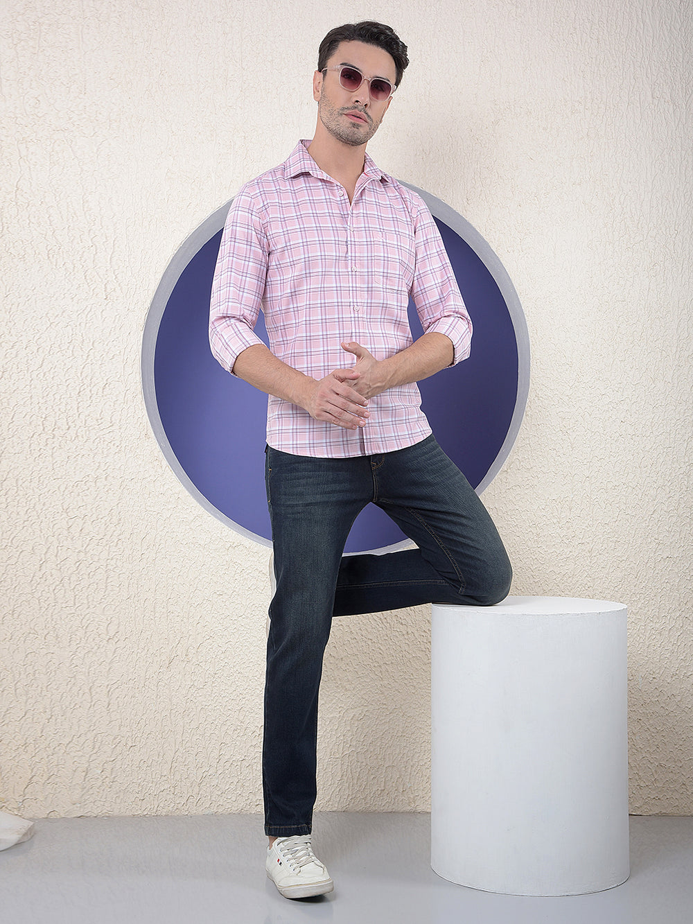 Blue Smooth-Wash Straight Jeans