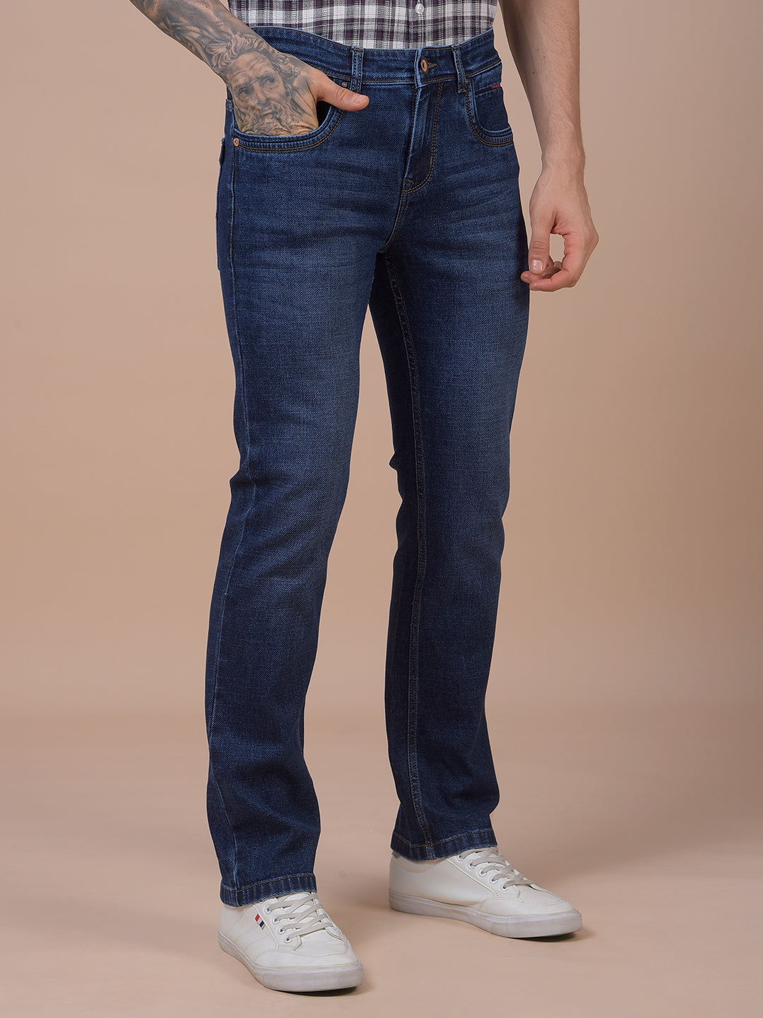 Navy Blue Straight Jeans