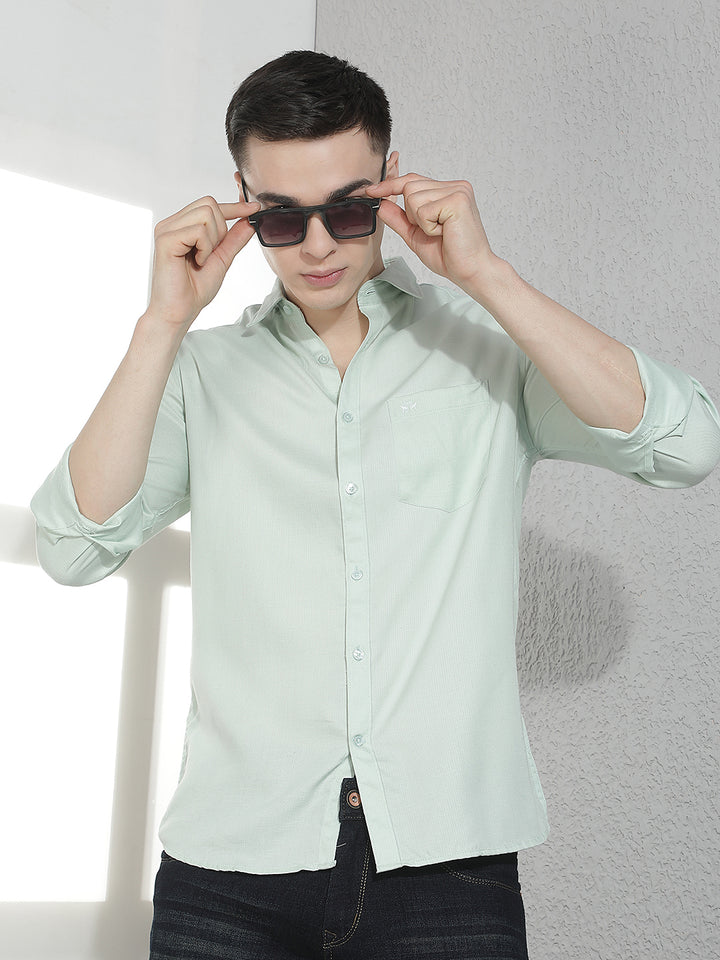 Smart Mint Green Casual Shirt