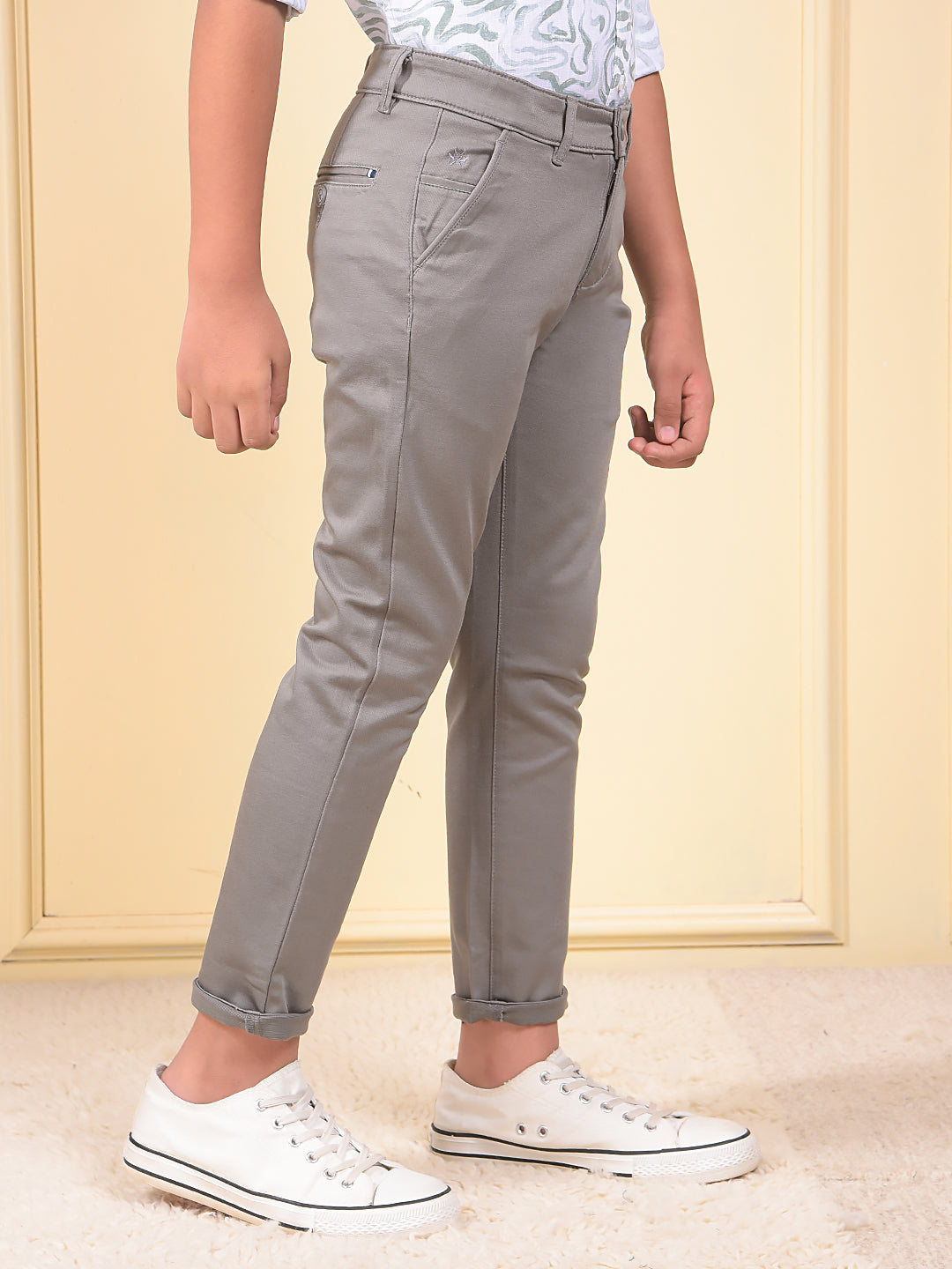 Grey Printed Trousers
