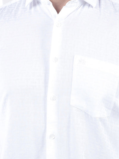 White Jacquard 100% Cotton Shirt