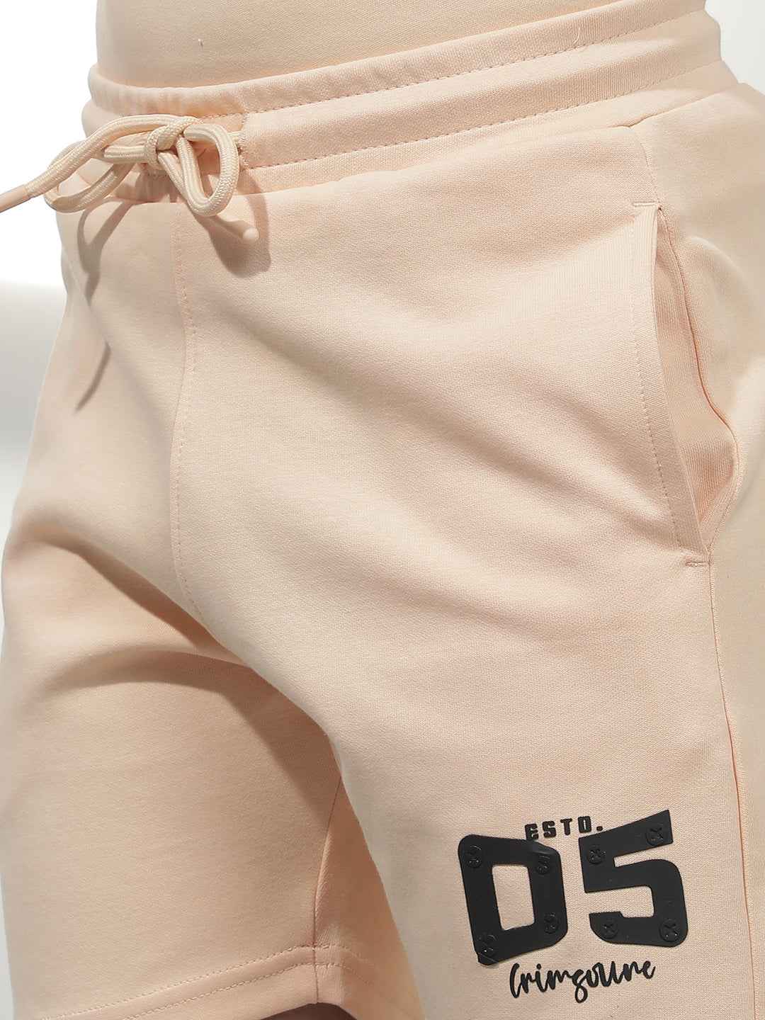 Peach Graphic Print Shorts