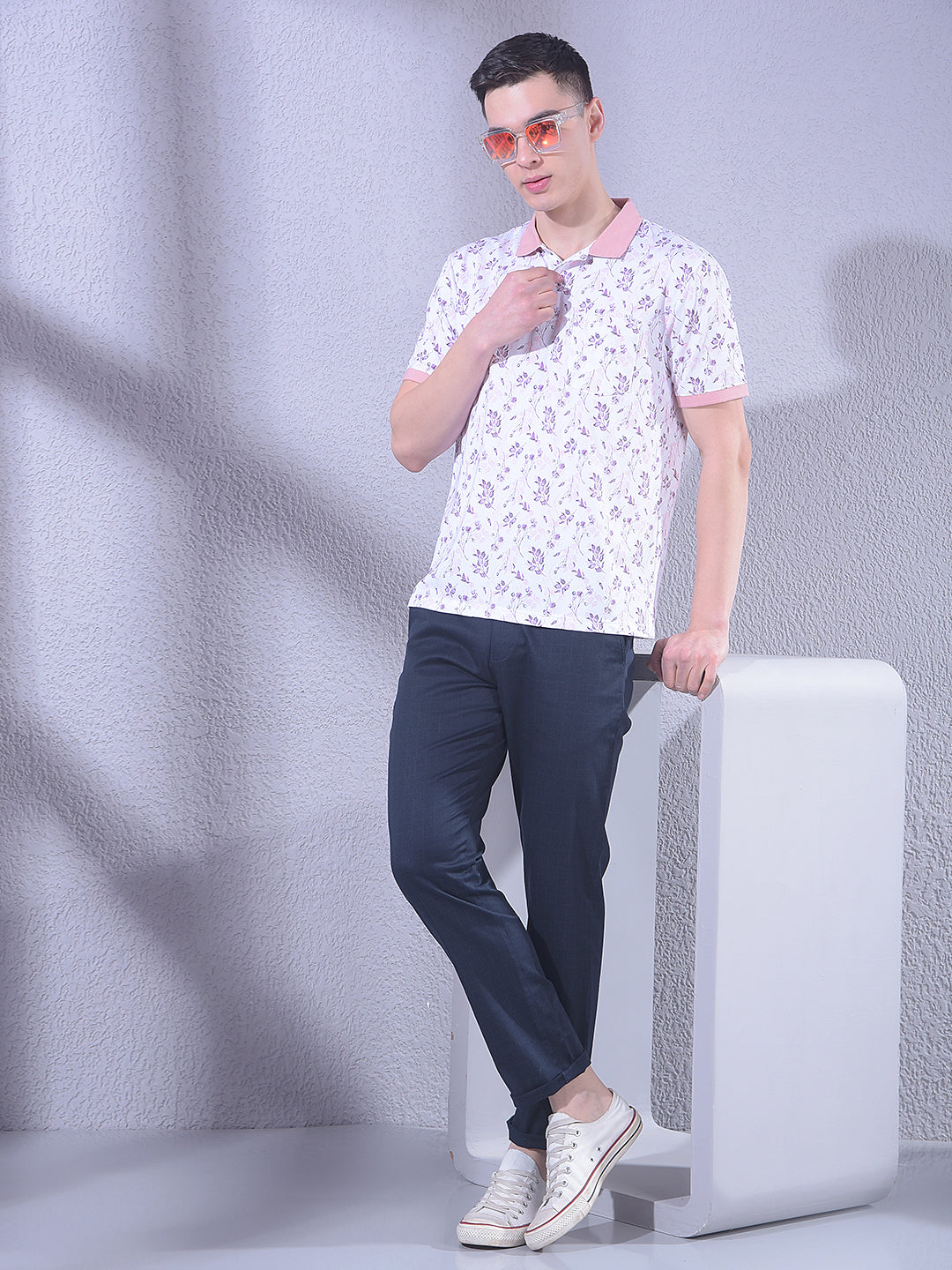 Peach Floral Print T-Shirt