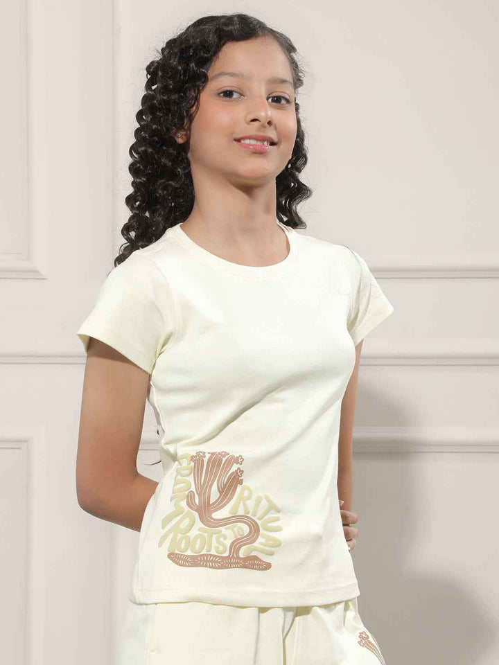 Yellow Typographic Print T-Shirt