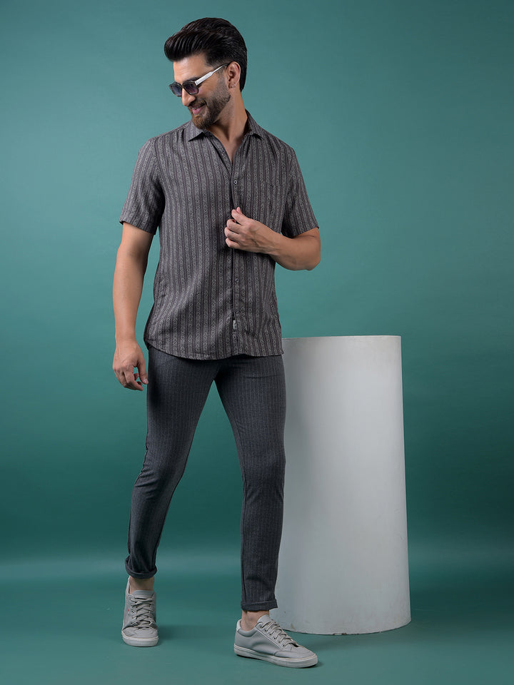 Black Vertical Stripes Trousers