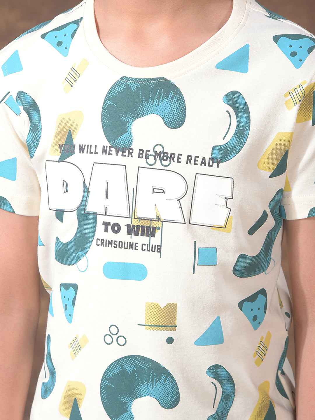 Cream Typographic Print T-Shirt