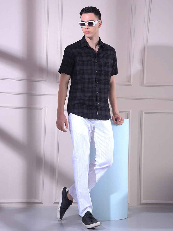 White Vertical Stripes Trousers