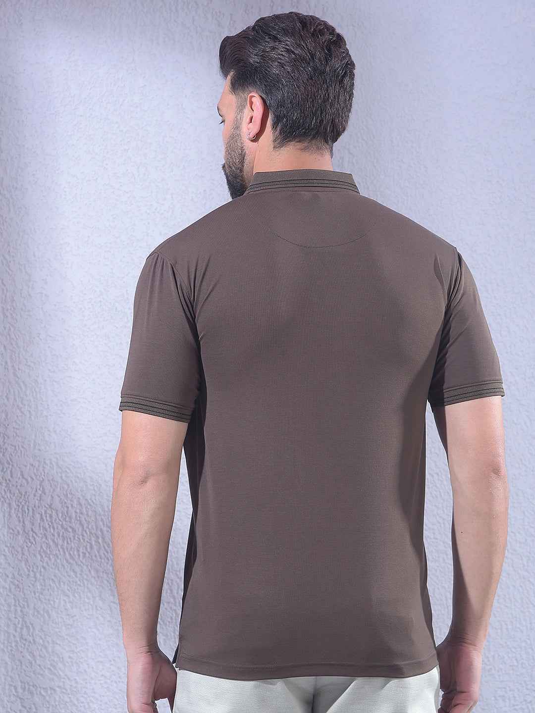 Brown Polo Neck T-Shirt