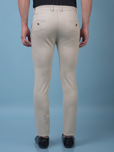 Beige Printed Trousers