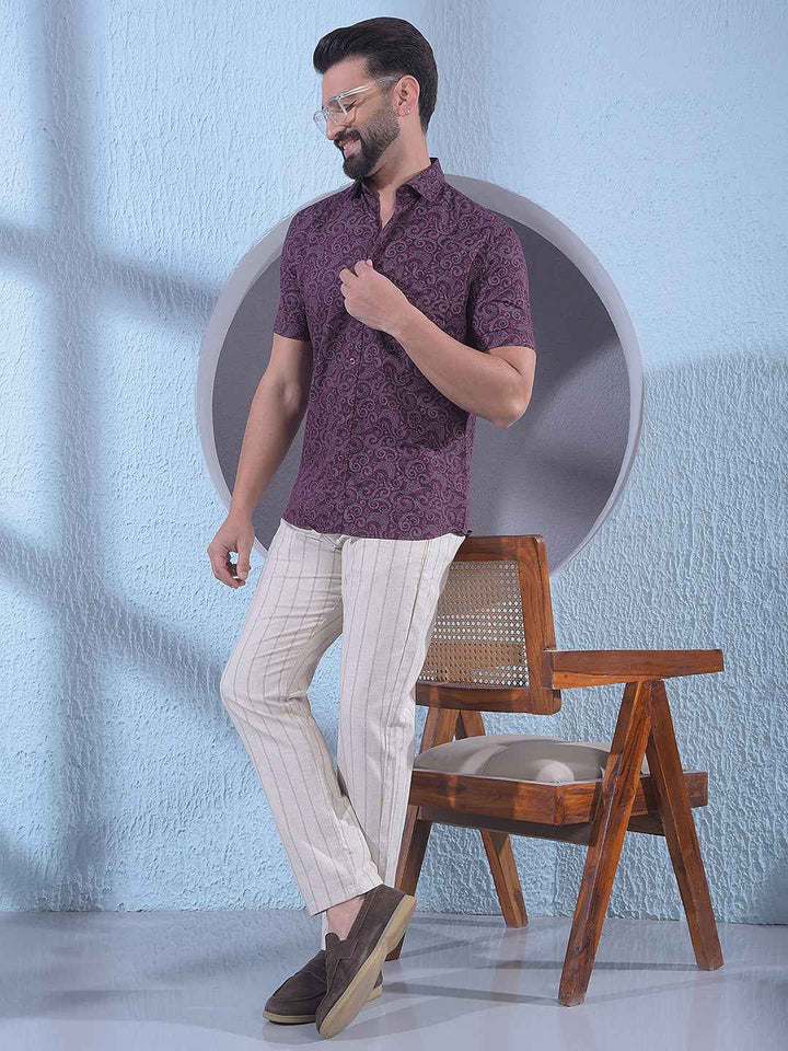 Maroon Printed Shirt