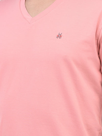 Peach V-Neck T-Shirt