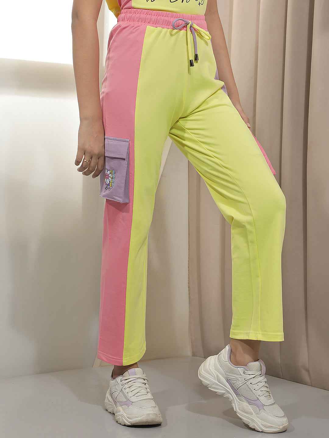 Yellow Colorblocked Trackpants