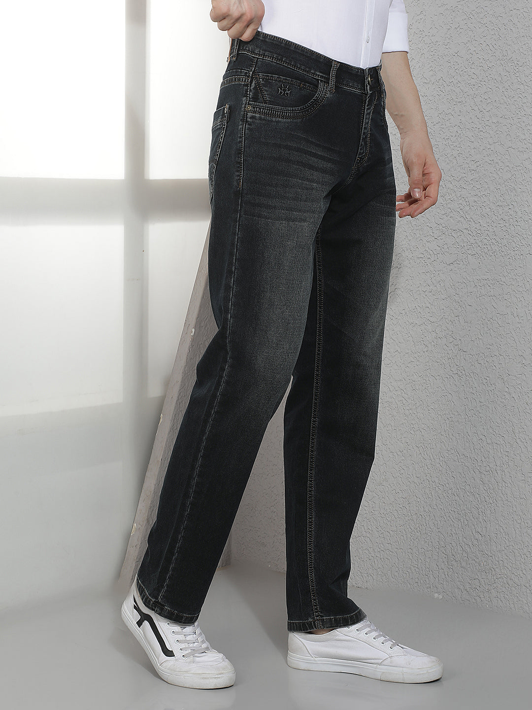 Dark Blue Straight Stretch Jeans