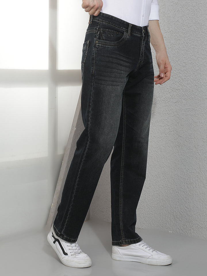 Dark Blue Straight Stretch Jeans