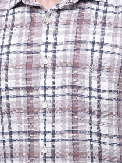 Purple Checked 100% Cotton Shirt