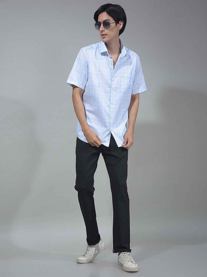 Blue Graphic Print 100% Cotton Shirt