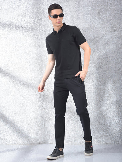 Black Polo Neck T-Shirt