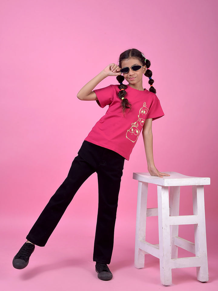 Pink Graphic Print T-Shirt