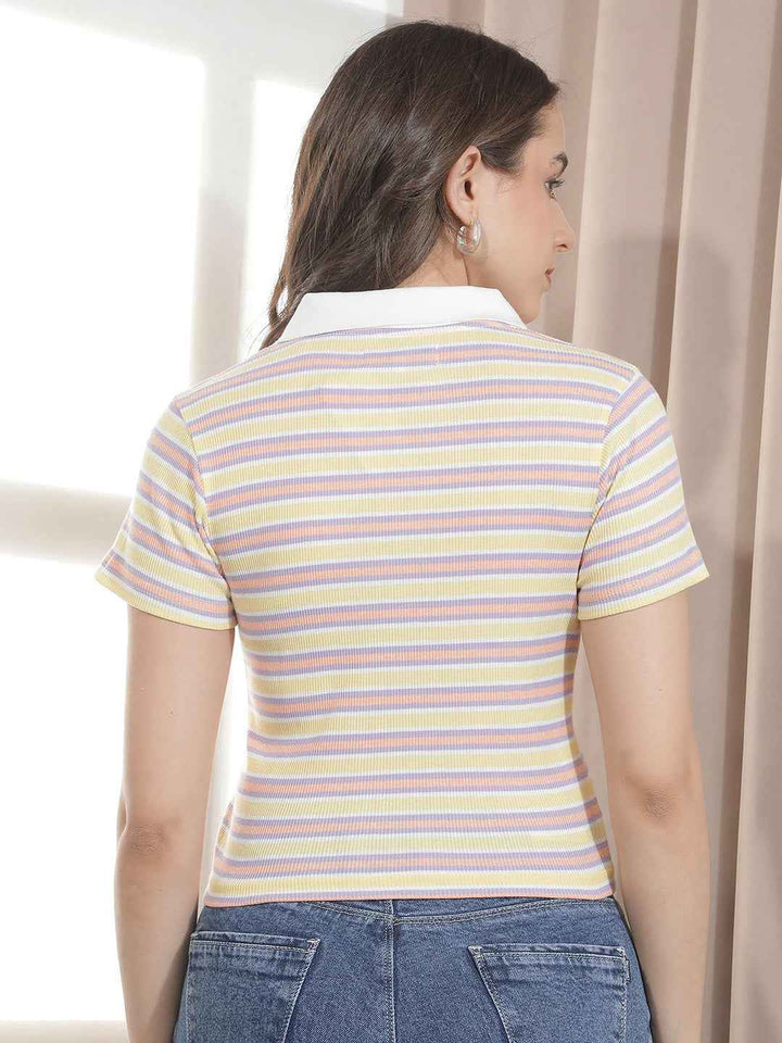 Multi Color Horizontal Striped T-Shirt