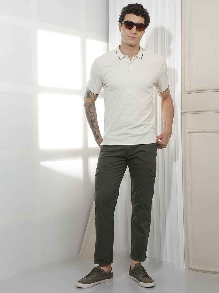 Comfortable Olive Casual Cargo Trousers