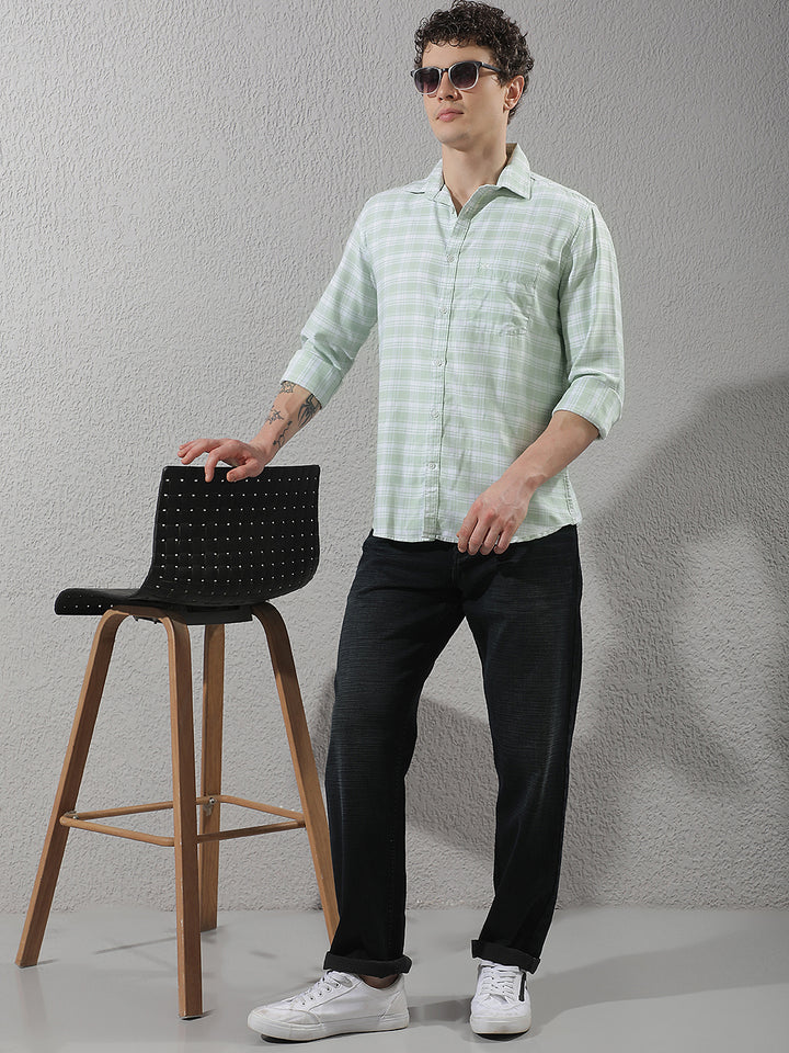 Mint Green Checked Shirt