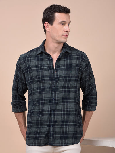 Green Checked 100% Cotton Shirt