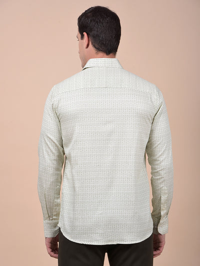 Modern Edgey Green Printed Shirt