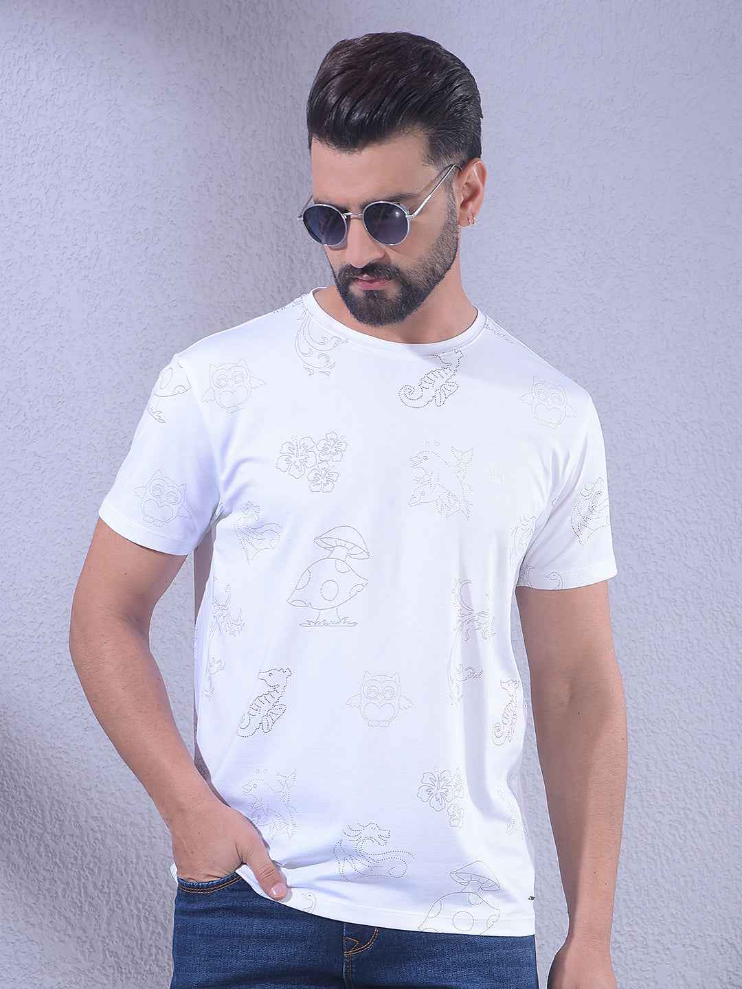 White Printed T-Shirt