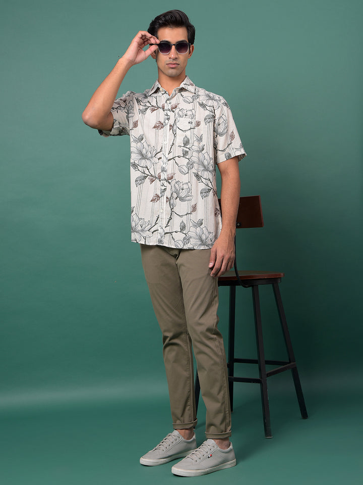 Khaki Printed Trousers
