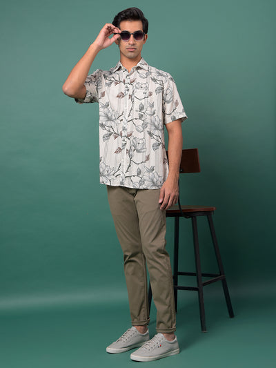 Khaki Printed Trousers