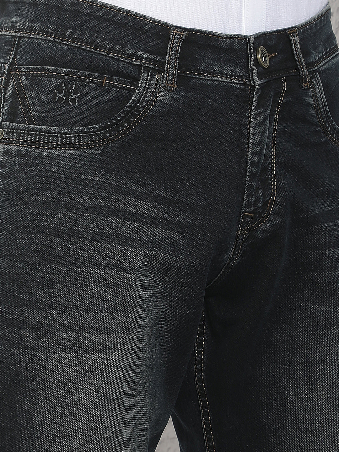 Dark Blue Straight Stretch Jeans