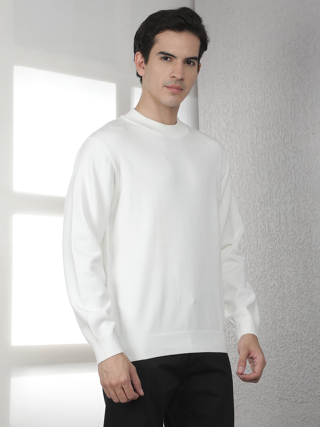 White High Neck Sweater