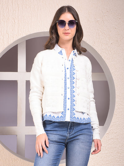 Soft Knit White Cardigan