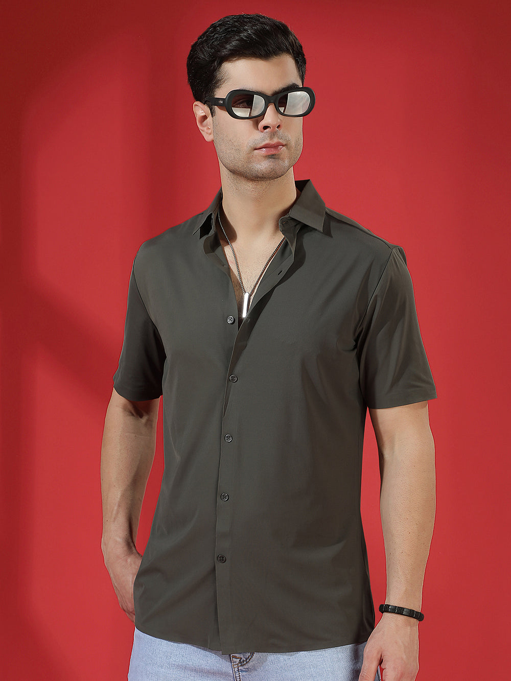 Olive Sleek Minimal Shirt
