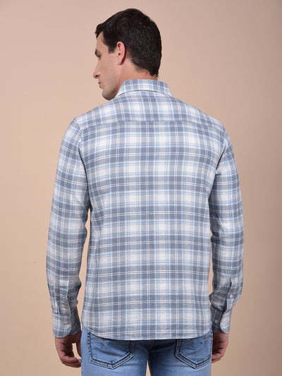 Blue Checked 100% Cotton Shirt