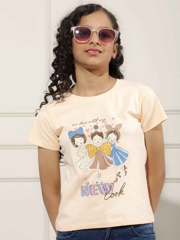 Graphic Print Beige T-Shirt