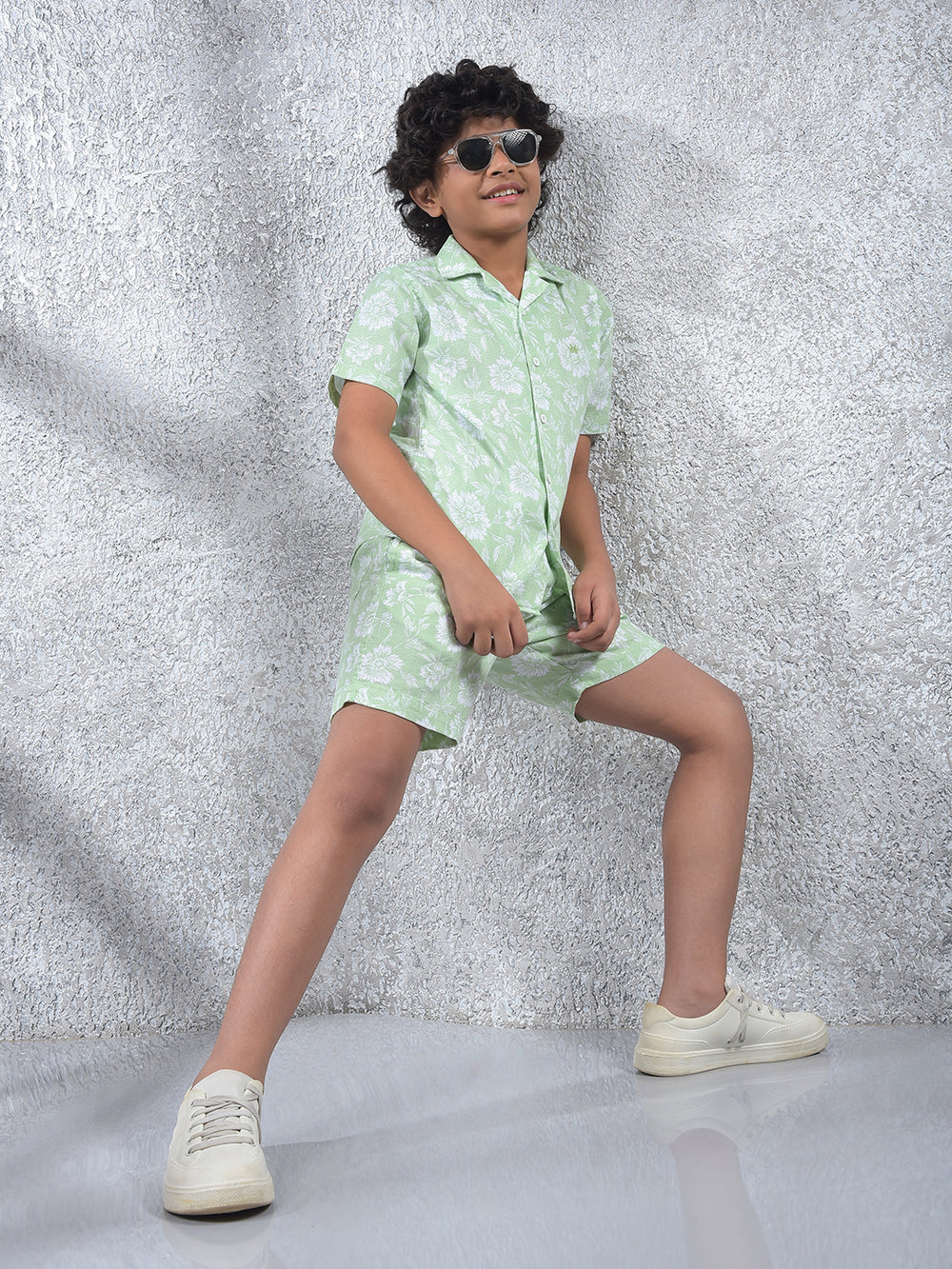 Multi-Color Typographic Print Shorts