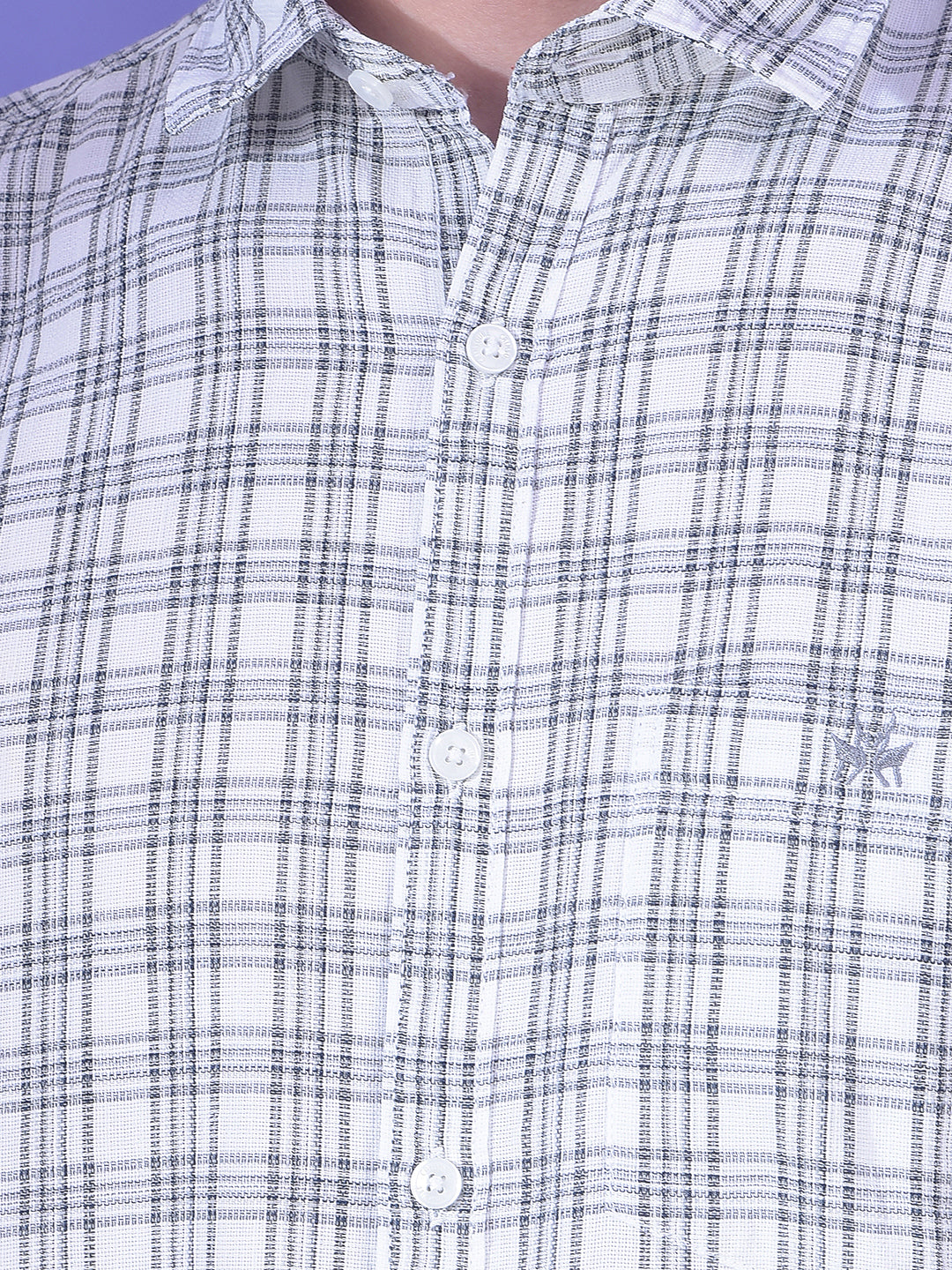 White Checked 100% Cotton Shirt